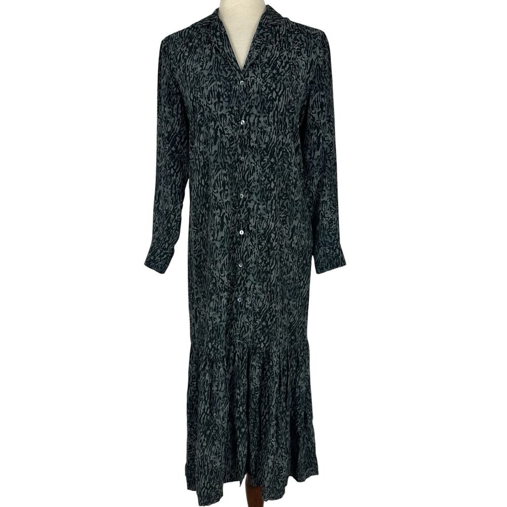 Rails Beatrice Midi Dress Women Small Charcoal Abstract Animal Print NWT